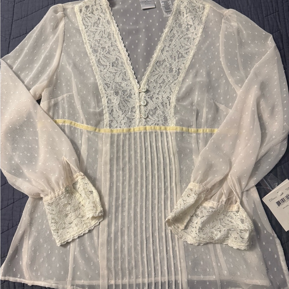 Emma James Cream Sheer Lace Blouse